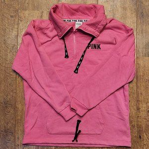 PINK VICTORIA'S SECRET - Pink Quarter Zip Sweatshirt - XS